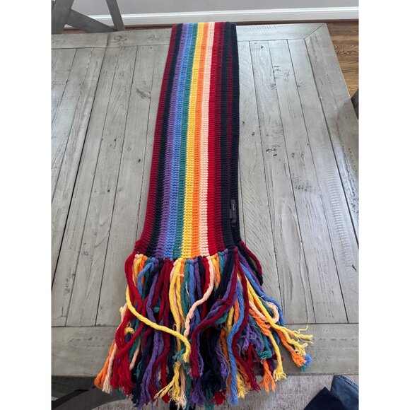 Marc Jacobs Rainbow Knit Wool Fringe Scarf Runway - Picture 3 of 7